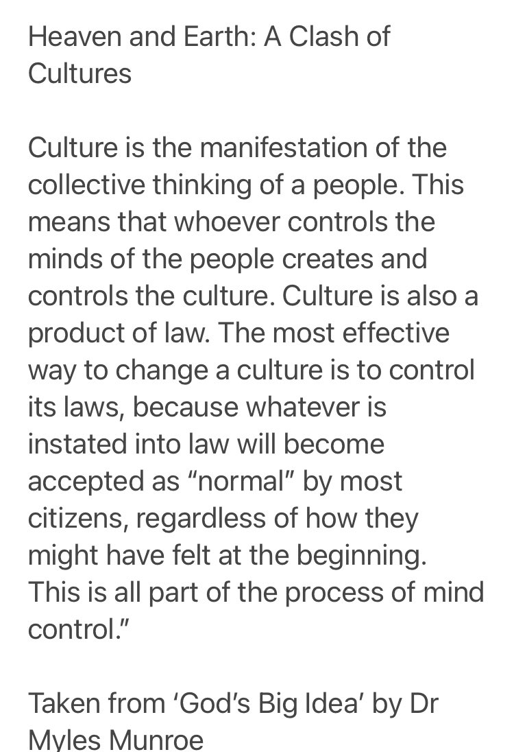 LouiseScotti's tweet photo. “Whoever controls the minds of the people creates and controls the culture.”
Its time to #EndMindControl and embrace the culture of God’s Kingdom. https://t.co/TrrG3pIz8W