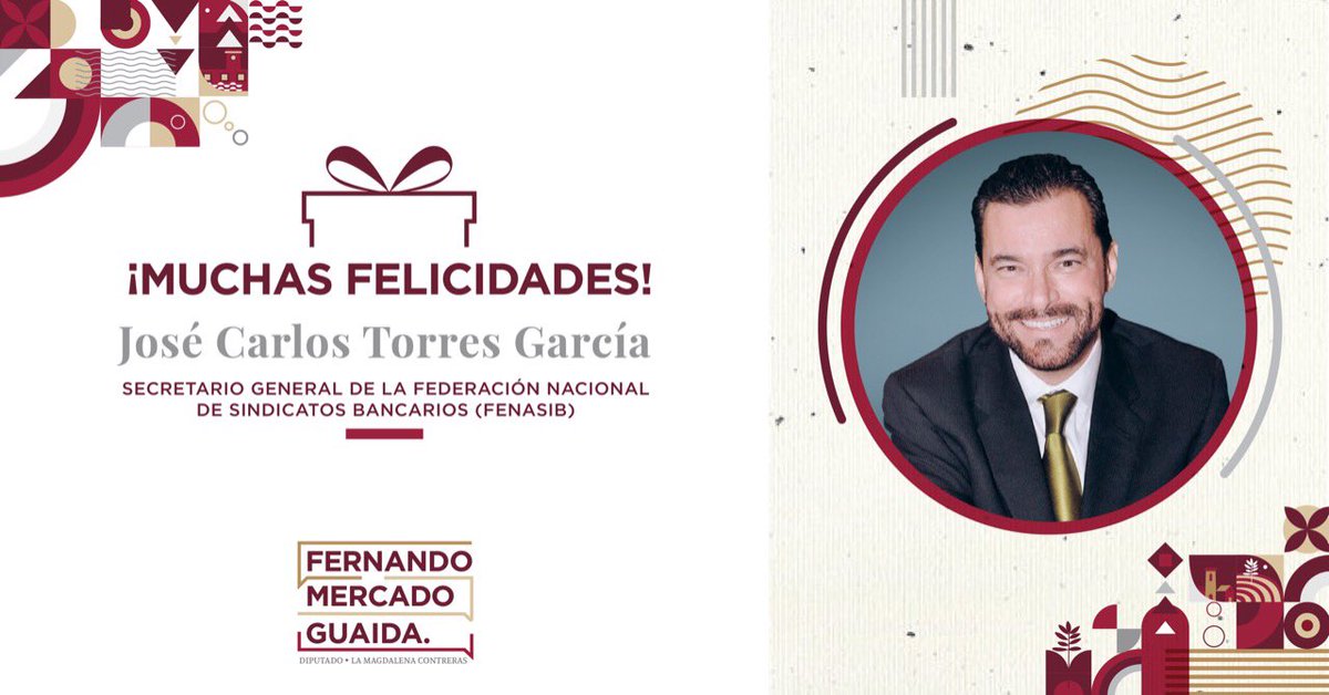 Fer_MercadoG's tweet photo. Muchas felicidades Carlos Torres García, Secretario General de la #FENASIB. 🎂
¡Que pases un día lleno de buenos momentos! Te mando un abrazo afectuoso. https://t.co/wX2ShvCDuz