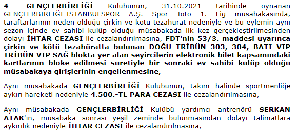 G_Birligi_Haber's tweet photo. ŞOK!Tribün kapatma cezası geldi!

Profesyonel Futbol Disiplin Kurulu, Gençlerbirliği-İstanbulspor maçındaki kötü ve çirkin tezahürat nedeniyle tribün kapatma cezası verdi. Ceza kapsamında maraton tribün 303 ve 304 ile sağ kapalıda bulunan taraftarlar bir sonraki maça giremeyecek. https://t.co/AtU9IEcf7I