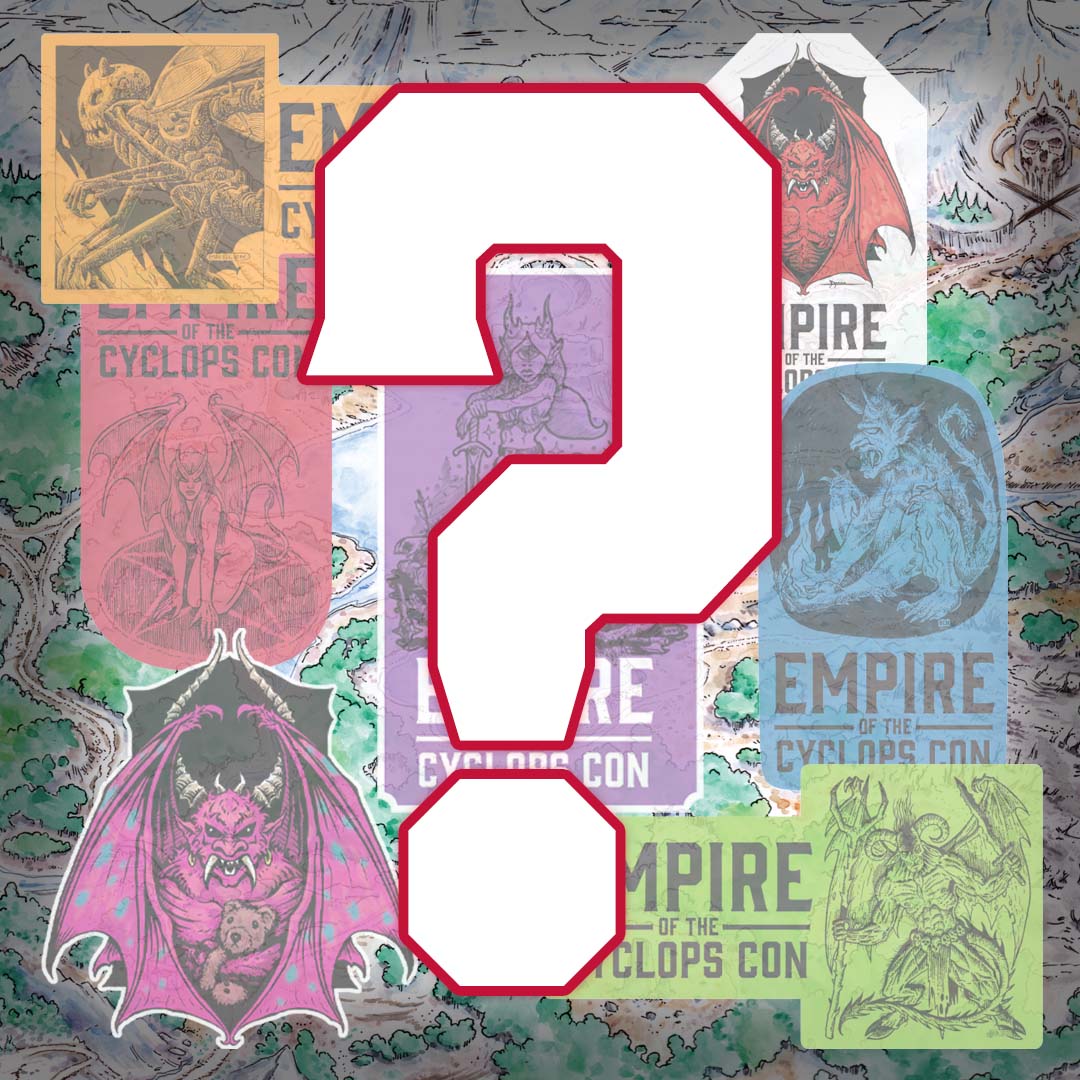 GoodmanGames's tweet photo. Collect All the Prize Stickers At Empire of the Cyclops Con!
 
https://t.co/TvL2pBYzqp 

#GoodmanGames #EotCC #CyclopsCon #HiddenPrizes #InCon #TTRPG https://t.co/uEoBMIVK3d
