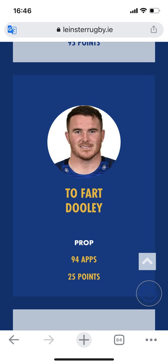 BryanCagney's tweet photo. @leinsterrugby C'mere is this an official name change for @peter_dooley  if so you might want to update the match programmes https://t.co/akfr8vTXS0