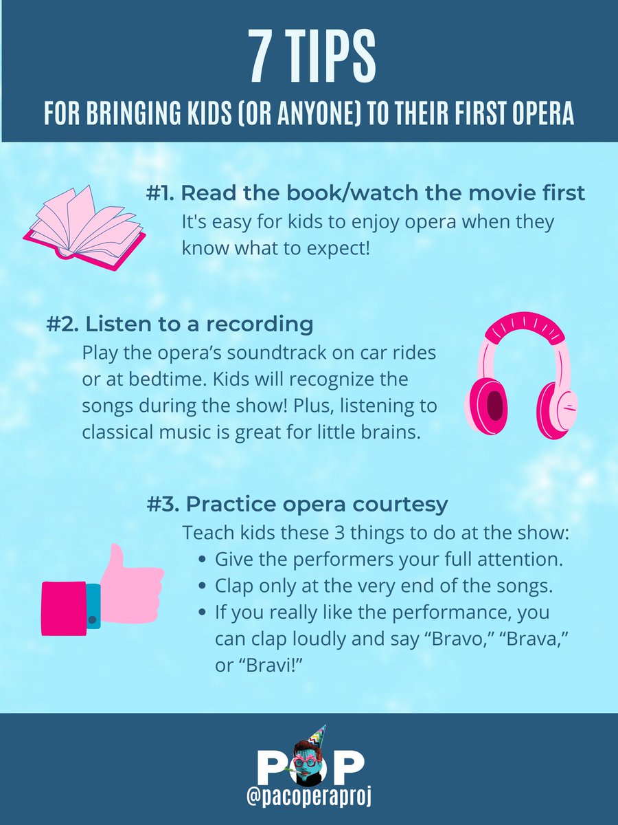 PacOperaProj's tweet photo. Opera is for everyone! We're sharing these tips to help even our youngest #POPera fans have a great first show experience

#popmatters #meetopera #operaexplorers #poptaughtmethat https://t.co/pbTMCpnb0S
