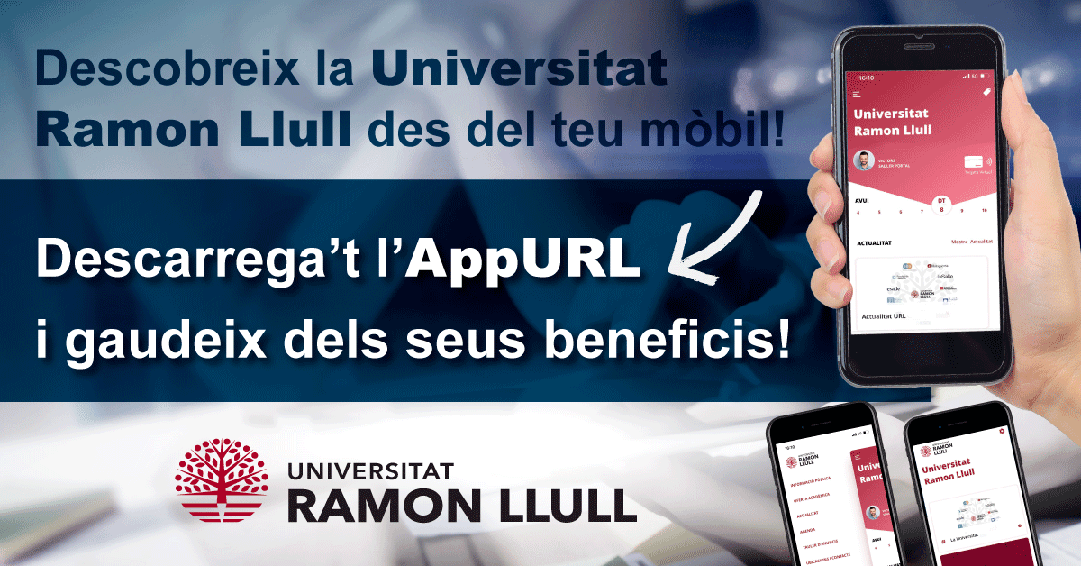 uramonllull's tweet photo. 🆕🔴 Presentem l'#AppURL, l'app mòbil oficial de la @uramonllull!
👉 Per a tota la comunitat URL: alumnat, PDI i PAS
👉 Accés a la Targeta Universitària Intel·ligent (TUI) virtual
👉 Notificacions d'allò rellevant que succeeixi a la teva institució
➕ℹ️ https://t.co/vclcb3vXQx https://t.co/cbUebs2KZR