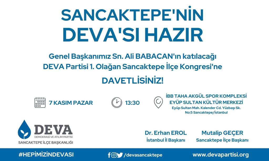 CananKzl75's tweet photo. #Sancaktepe Deva Hazır. Kongremize Tüm Halkımız Davetlidir.

#sonkararDEVA https://t.co/C100UvRpyB