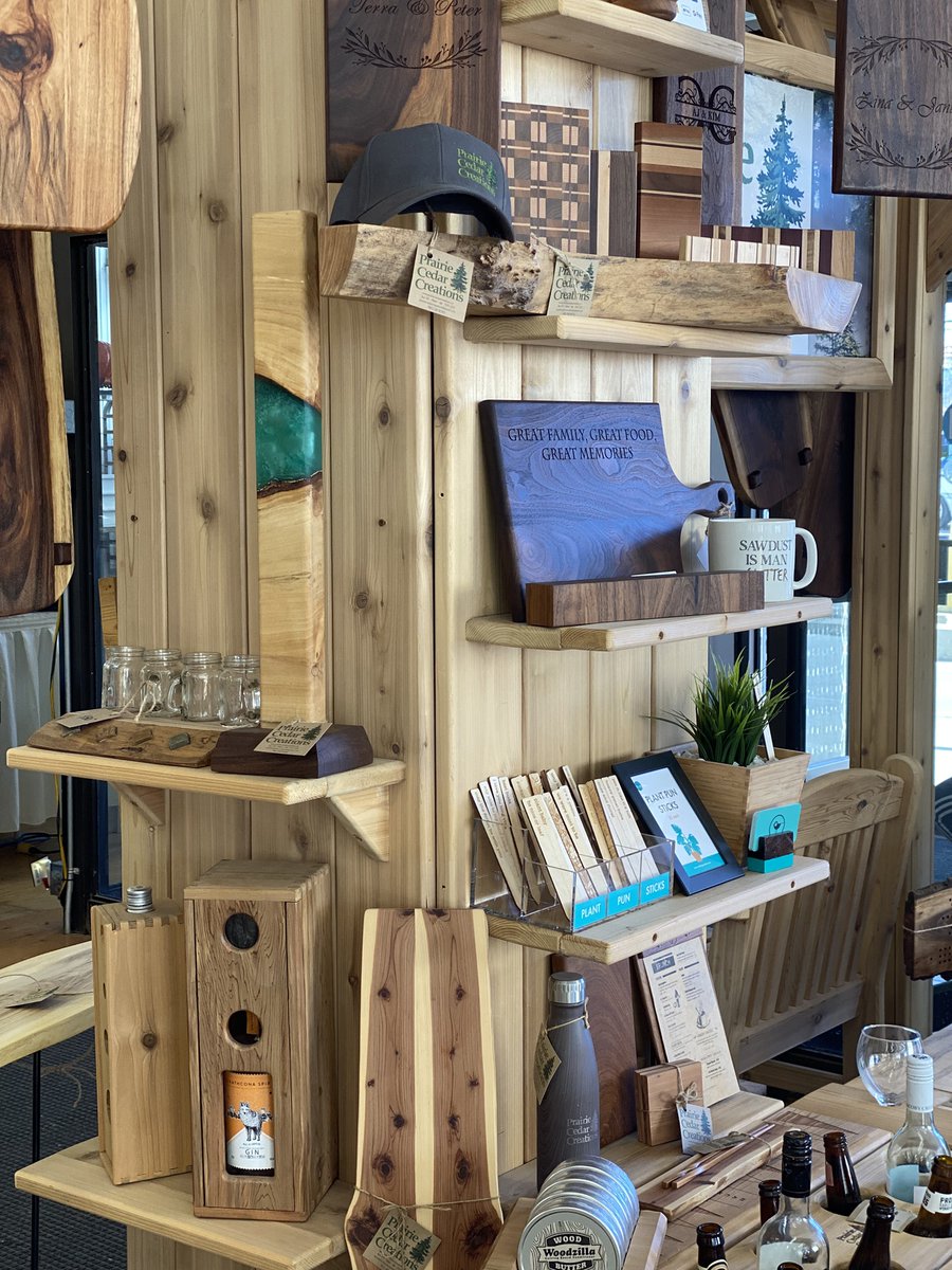 YegdtMarket's tweet photo. Looking for custom woodworking? Shop cedar gift ideas from @prairiecedar at the market! If you can dream it, he can build it. https://t.co/RMgYITAM58