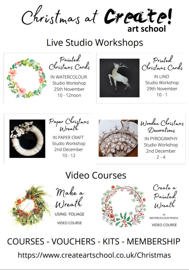 🎄Have yourself a very ARTY Christmas! 🎄

🎅🏼with Create! Art School in West Bridgford, Nottingham🧑🏻‍🎄

🎁Looking for a creative present, Christmas celebration or party? 🎊

You can also explore the many gift and voucher ideas visit: 
createartschool.co.uk/Christmas
#createartschool
🎄🎄🎄