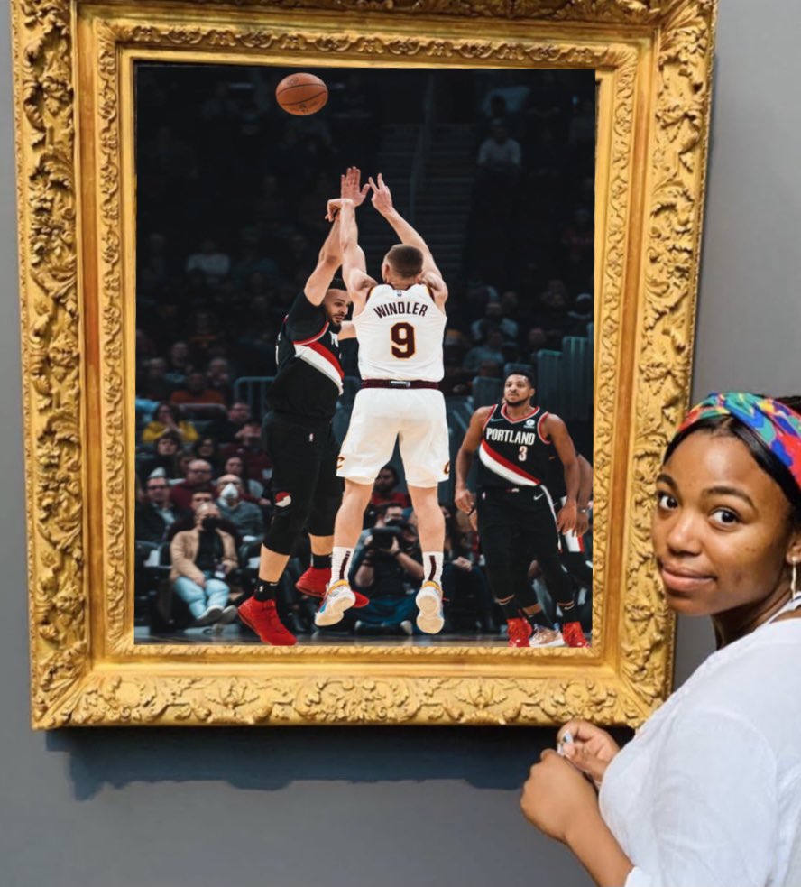 ElalcaldeRafa's tweet photo. The Big W last night by the @Cavs gives us a 1st in the history of #AngelAtTheMuseum exhibit. We have 2 entries for this win, #PatrullaJuvenil @_bigjayy_ was huge with his 4th Double-Double and #ElZurdo @Dylan_Windler23 went 3 for 3 from deep off the bench. #LetEmKnow #VamosCavs https://t.co/4yzV4g6wJG