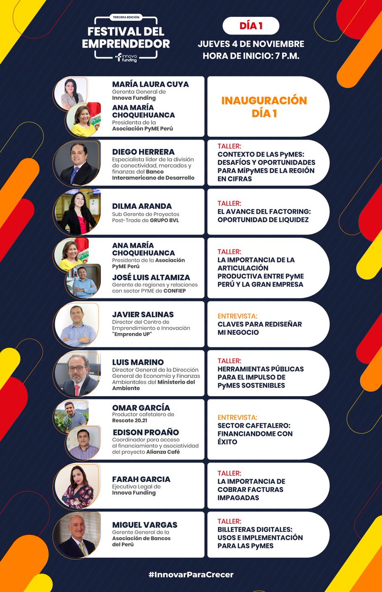 innovafunding's tweet photo. ¡Innovemos para crecer! En el 3er Festival del Emprendedor conocerás las herramientas para que sigas haciendo crecer tu negocio.

⏰ Hoy, Jueves 04 - 07:00 PM 
⏰ Mañana, Viernes 05 - 07:00 PM

Inscríbete gratis aquí https://t.co/zPNf1xAikb 

#FDE2021 #InnovarParaCrecer https://t.co/oieMIL4bHd