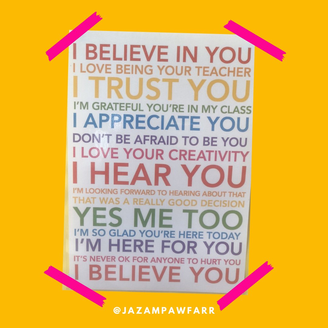 "Your poster has been in my class since I heard you last time. It makes a difference".

YOU make the difference. The smallest things you do have more impact than you know! #EverydayHeroes make a difference. Every. Single. Day.

Stand on the truth about yourself!