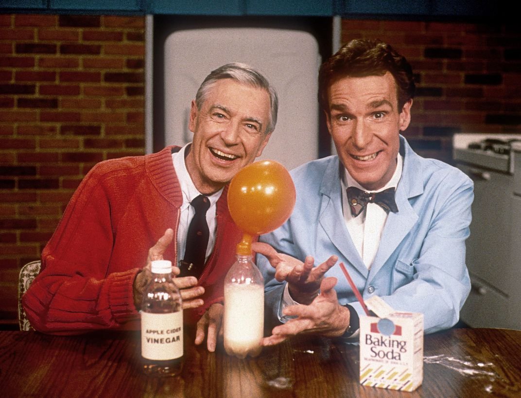 RyanMDevlin's tweet photo. @BillNye Remember meeting Fred Rogers?  My high school students are creating a video about the special guests on Mister Rogers program, and we'd love to include an interview with you!  Here's the last video they produced: https://t.co/9sFL6kUcqC https://t.co/xWwdo8l0js