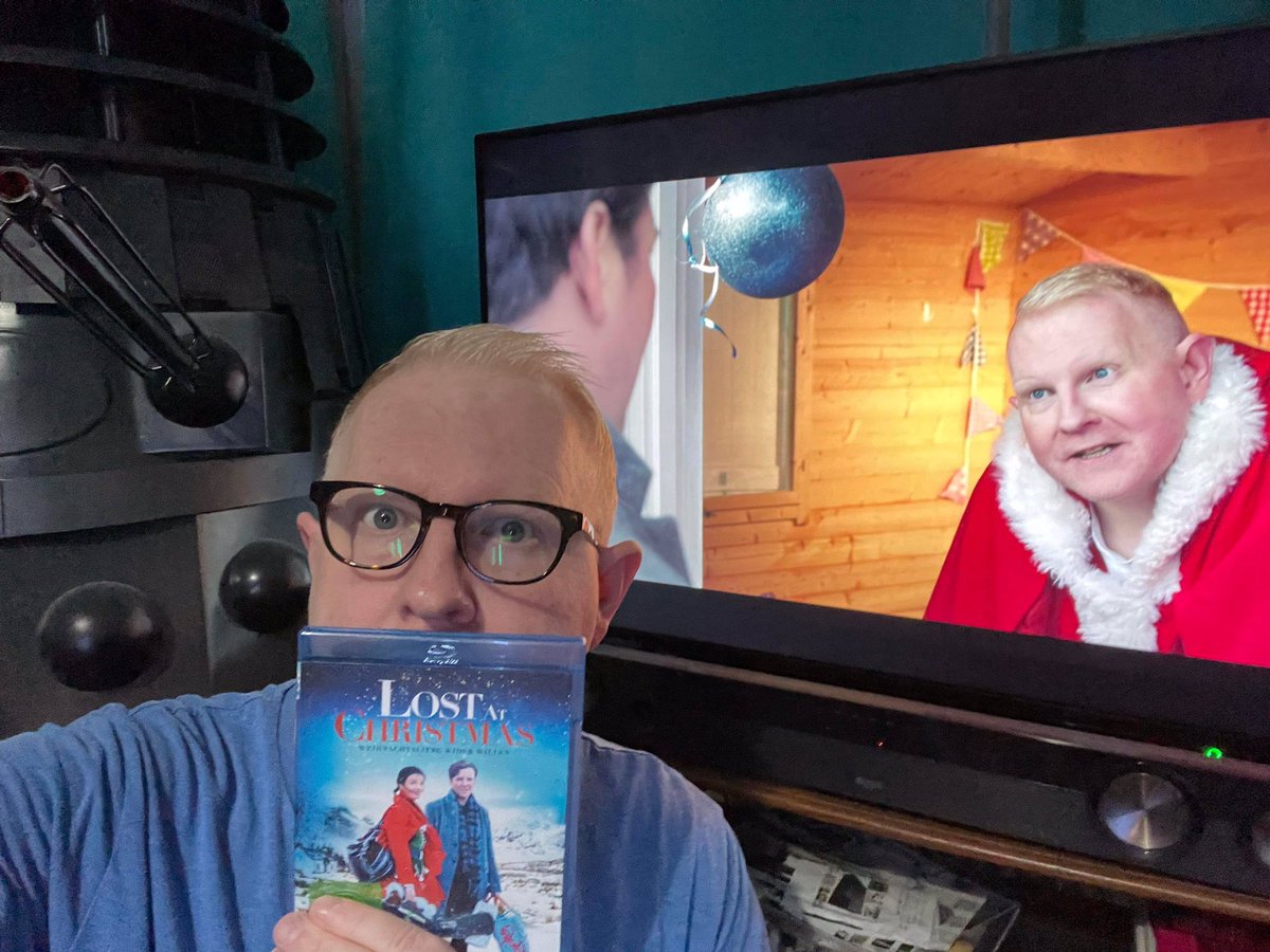 lostatxmas's tweet photo. Let’s see your #physicalmedia!
#LostAtChristmas’ very own #GrumpySanta is even trying hiding a smile with his German #BluRay. https://t.co/eyNmYZQLPw