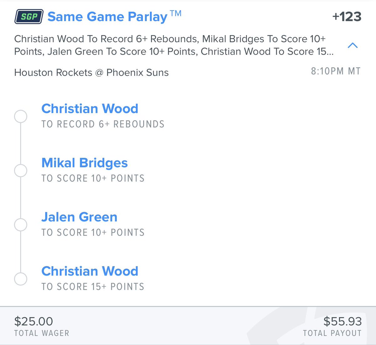 MHBlinders's tweet photo. Rocking with these tonight, shout-out @akatoned for the single picks love, Parlays built with @propsdotcash data. Let’s see green tonight #GamblingTwitter https://t.co/QvnhO6l08c