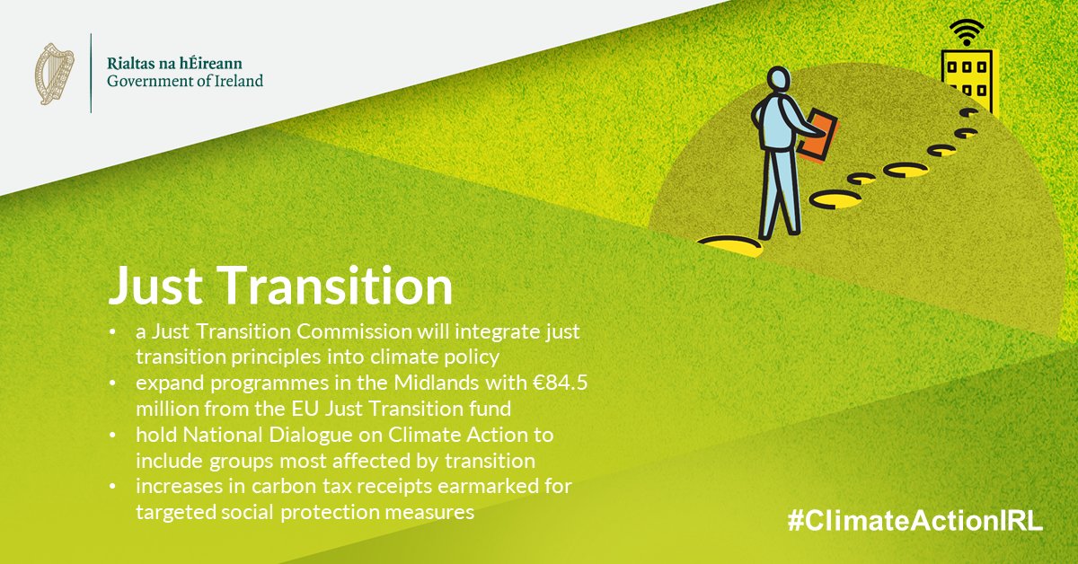 DeptCEE's tweet photo. Some sectors will be more impacted than others by our transition to net zero and people need to be equipped with the skills to benefit from changes. Just transition principles are embedded in the #ClimateActionPlan 
#ClimateActionIRL
https://t.co/Bbi0Tp53f5 https://t.co/SZhkRdm06S