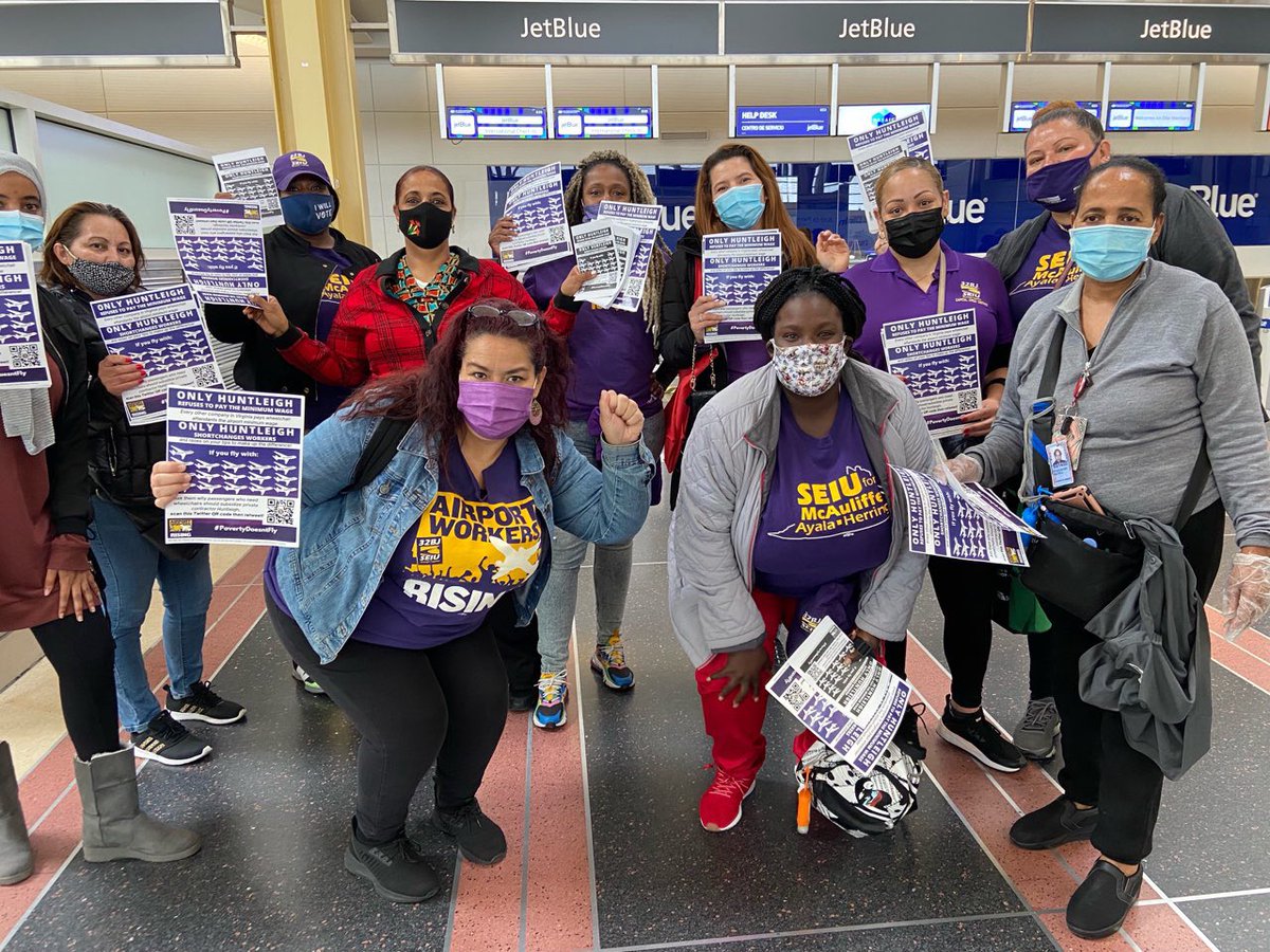 32BJSEIU's tweet photo. Passengers who need wheelchairs @Reagan_Airport asking airlines why they should subsidize airline contractor Huntleigh. All other companies in VA pay wheelchair agents airport min wage! @AirFranceUS @AmericanAir @lufthansa @AirCanada @JetBlue @FlyFrontier @MWAAHQ  @Dulles_Airport https://t.co/XRPb7Q3dOV