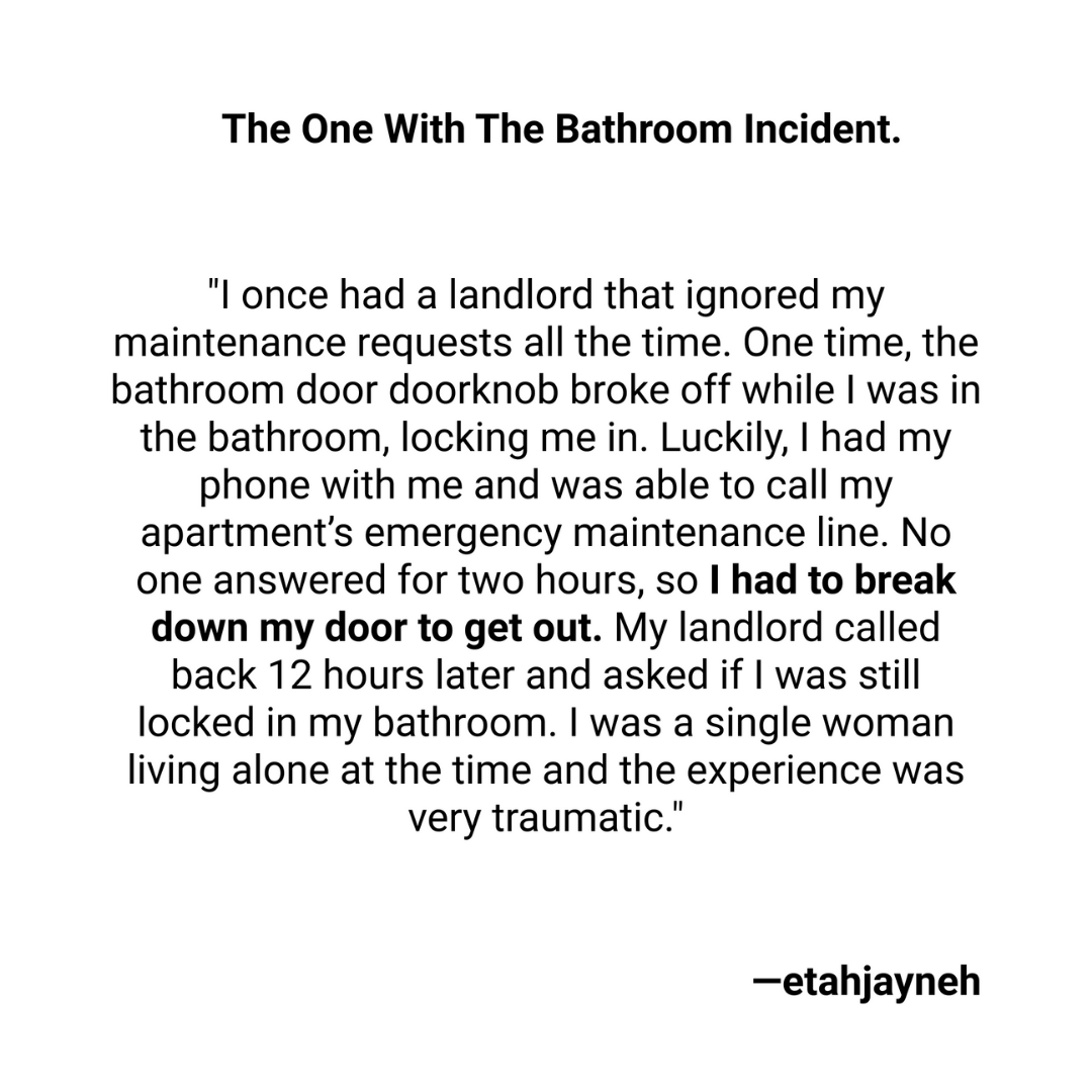 usecheckboard's tweet image. The one with the bathroom incident 😂
.
.
.
.
.
.
.
#tenantstories #wildlandlord #worstlandlord #landlordhorrorstory #tenantmeme #funnylandlord