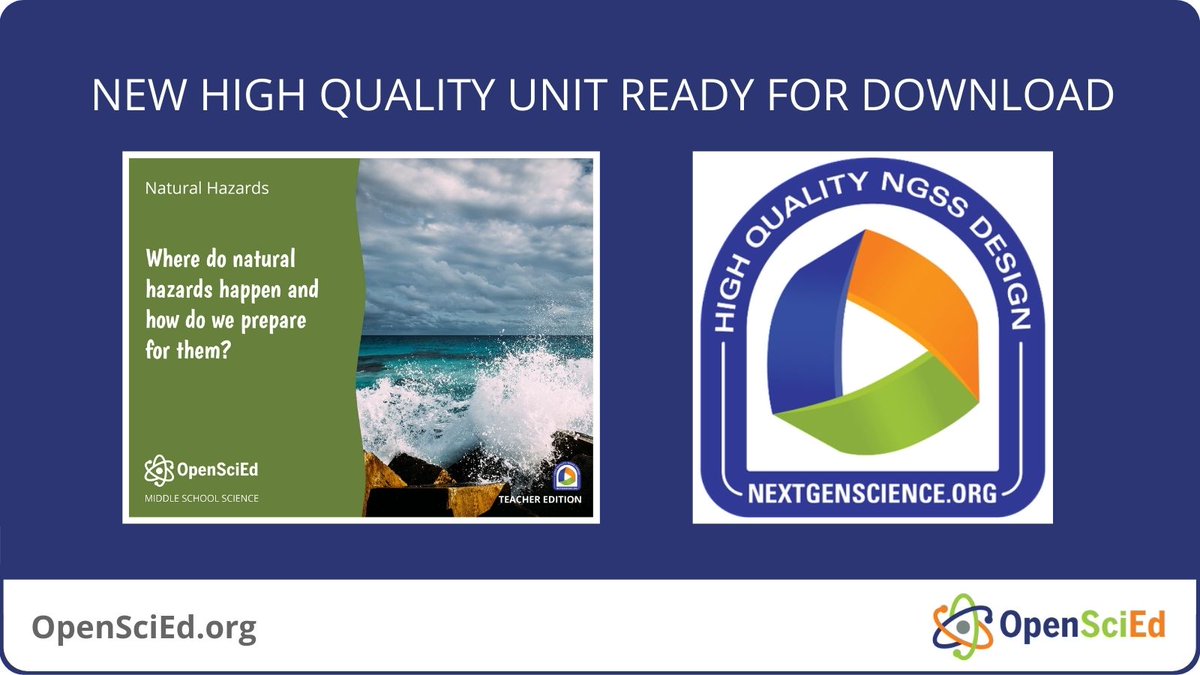 💚Our unit 6.5 Natural Hazards has earned an NGSS Design Badge and is ready for you and your students. Check it out and download today! #OSE_NaturalHazards bit.ly/3ElEv57
