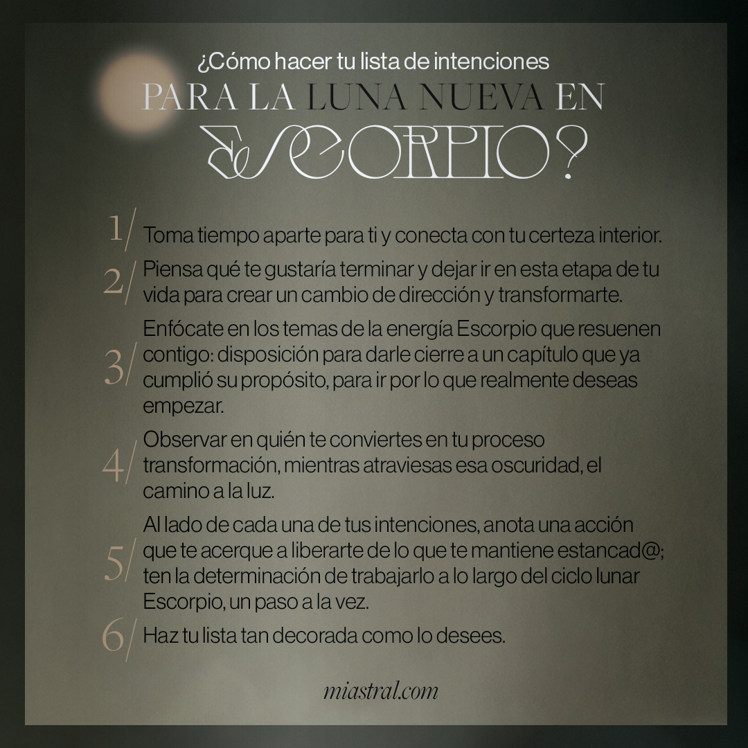 astral_facts's tweet photo. Esta tarde se perfecciona la #LunaNueva en #Escorpio 🌚. Este es un momento de GRAN transformación, por eso, te dejamos estos tips para crear tu intención e iniciar tu proceso. Si quieres tener la intención especial para tu signo, te esperamos aquí ➡ https://t.co/HqMiPq4kjD https://t.co/V0iCjyGaIF