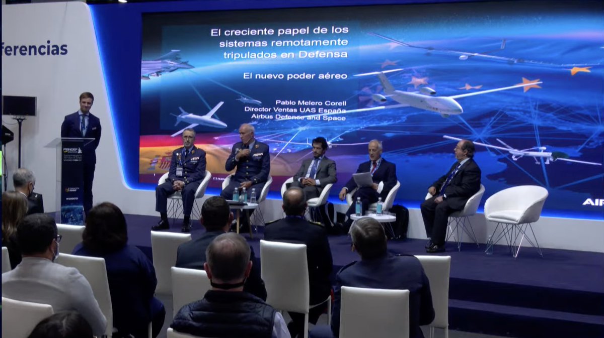 beconfluence's tweet photo. Nos encontramos en #FEINDEF21 acompañando a @Airbus en las distintas conferencias en las que participa.
Pablo Melero Corell, #UAS Sales Manager de Airbus España, ha participado en una mesa redonda sobre el creciente papel de los #drones
#ClientesBeConfluence #SiRTAP #Eurodrone https://t.co/7m8xfO7mHP