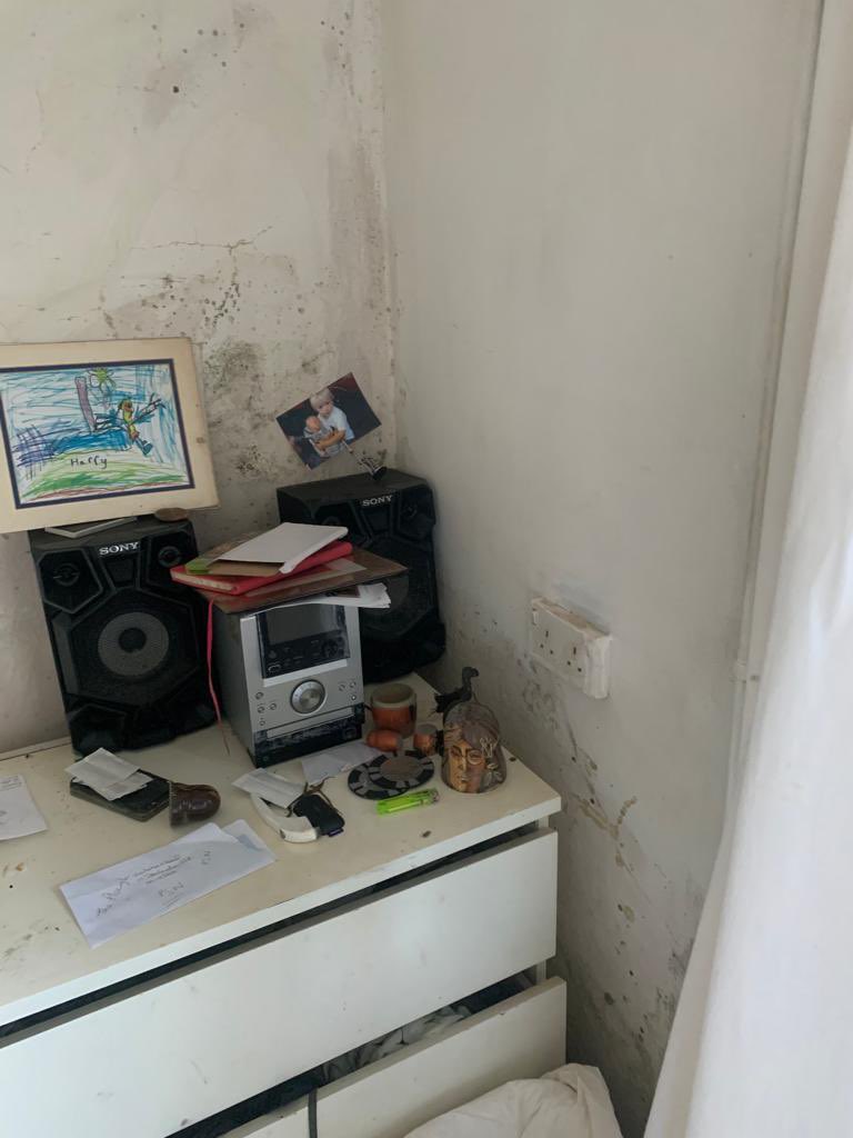 sam1ssk's tweet photo. @PlusDane this is disgusting despite numerous calls to get this sorted out. This is a vulnerable persons home and you still do nothing. she’s thrown out clothes, shoes and mattresses due to this. #dampandmould #ukhousing #housingshame @DanielHewittITV https://t.co/YBa0HZPQ2D