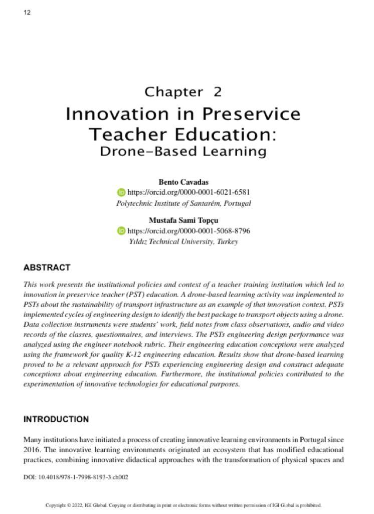 msamitopcu's tweet photo. A new book chapter on "Innovation in Preservice Teacher Education: Drone-Based Learning"
Fulltext: https://t.co/iMCB138Sf4
#innovation #education #dronelearning https://t.co/7gfbTTlPME