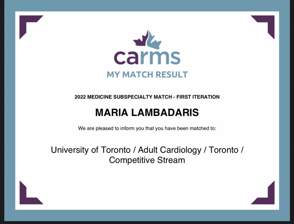 MLambadaris's tweet photo. Incredibly grateful for the opportunity to continue my training in Cardiology @UofTCardio @UofT_DoM 🫀Thankful to my parents for their endless support, amazing friends/co-residents & extraordinary mentors who inspire me everyday! #msmmatch2022 #ταονειραπουγινονταιπραγματηκοτητα https://t.co/UUVvcL1JD7