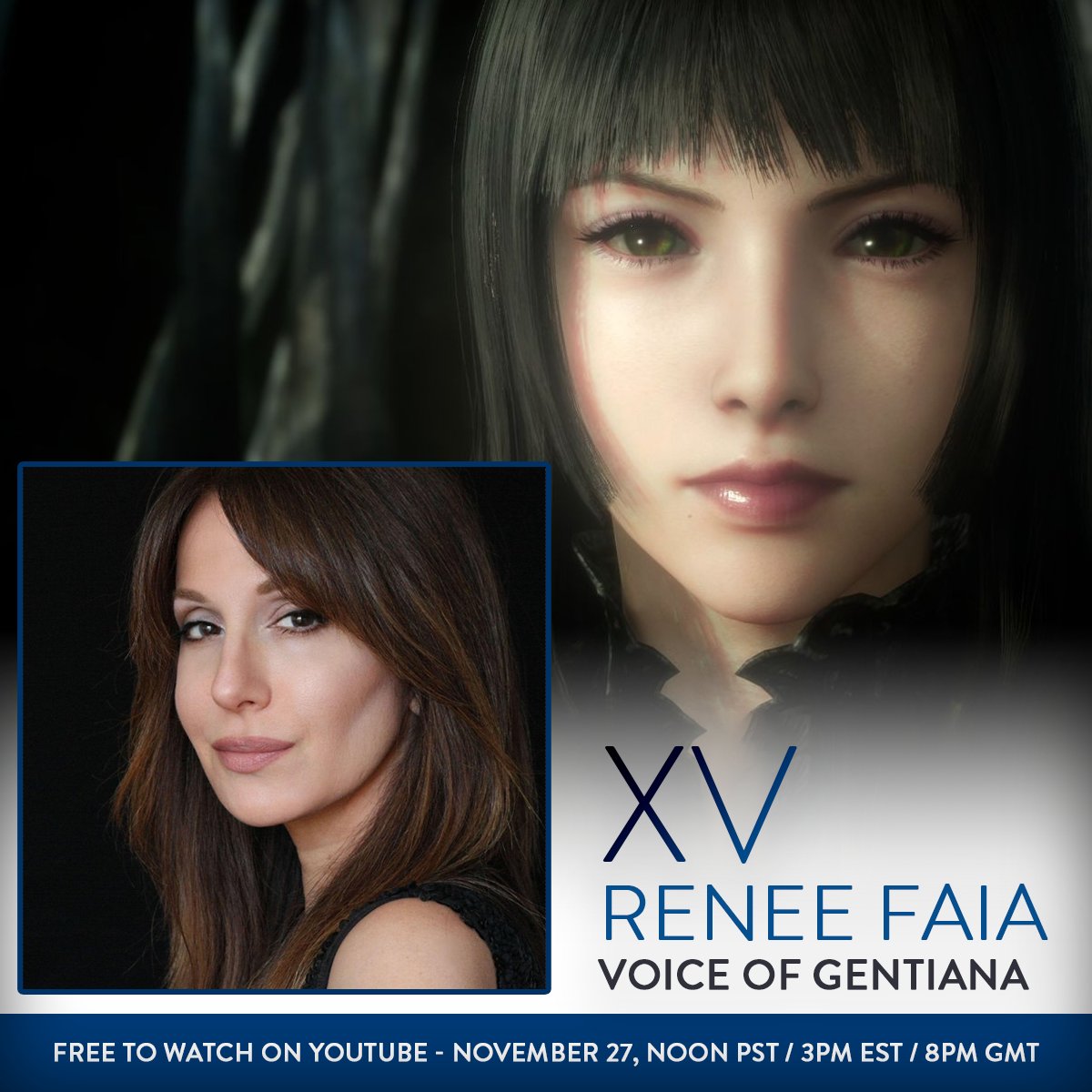 Time for another #FFXV 5-year Anniversary guest announcement! We'll be joined by @reneefaia, the voice of Gentiana. youtu.be/Hs9lNSDP1BY