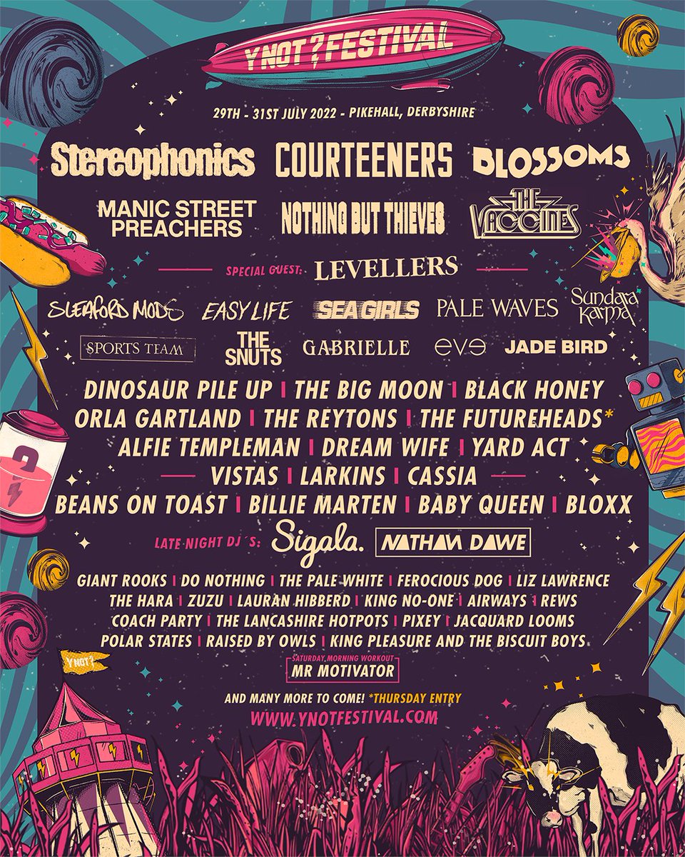 LIKE AND RETWEET FOR A CHANCE TO WIN 6X VIP TICKETS WITH THURSDAY ENTRY!!! ⚡ HERE IT IS! So excited for the long awaited performances by Stereophonics and Manic Street Preachers, while The Vaccines return for a thunderous set on the Sunday 🎸 🎟️ ynotfestival.com/tickets/ 🎟️