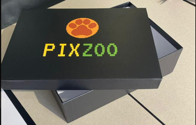 PixZooNFT's tweet photo. The PixBox we announced in the discord was designed with love and care and appreciation for existing PixZoo holders, some of whom have been with us from the beginning. This is just one way that we want to give back to our community. We've ordered 75 of these and will give them... https://t.co/MBTEjMile7