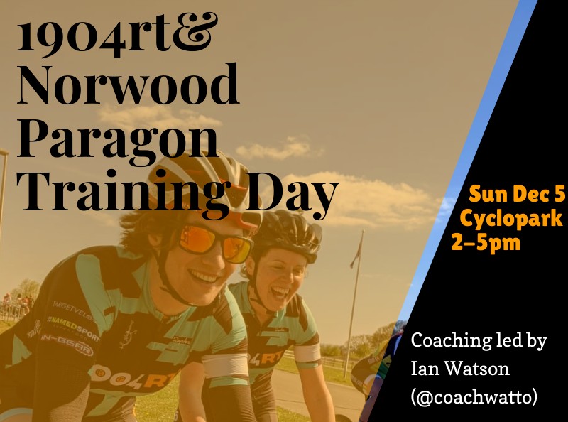 Join us at <a href="/Cyclopark/">Cyclopark</a> on Sun Dec 5, for a race and ride skills training session with Ian Watson and @helebridg - open to men and women of all abilities, but if you're a female keen to race - this is your chance to apply to join 1904rt, too. Sign up: partylabz.com/events/1418f6e…