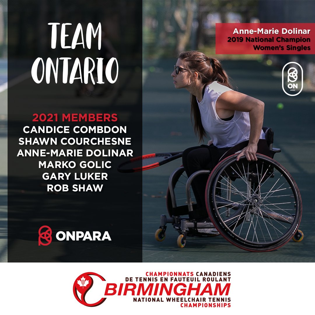 ONPARANETWORK's tweet photo. #ONPARA wishes good luck to the 6 Ontario athletes who will be competing this weekend at the 2021 Birmingham National Wheelchair Tennis Championships! 🎾

Full announcement ⬇️
https://t.co/RpxV6nqXoY

Tournament schedule and results can be found at https://t.co/wnpNULy47m https://t.co/0Nm79NIdAh