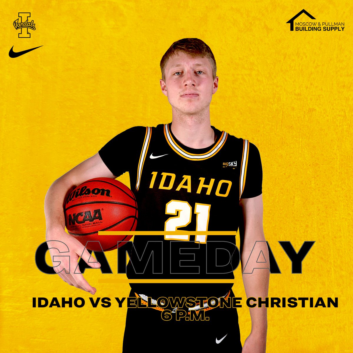 VandalHoops's tweet photo. Final tune-up before the real thing. 

🆚 Yellowstone Christian
⏰ 6 p.m.
📍 Moscow, ID
🏟 @Idaho_Central Arena
🎟 https://t.co/Q4TihDqLGP
📻 https://t.co/RaMuimGDWc 
 
#GoVandals https://t.co/F5jhs2h2lf