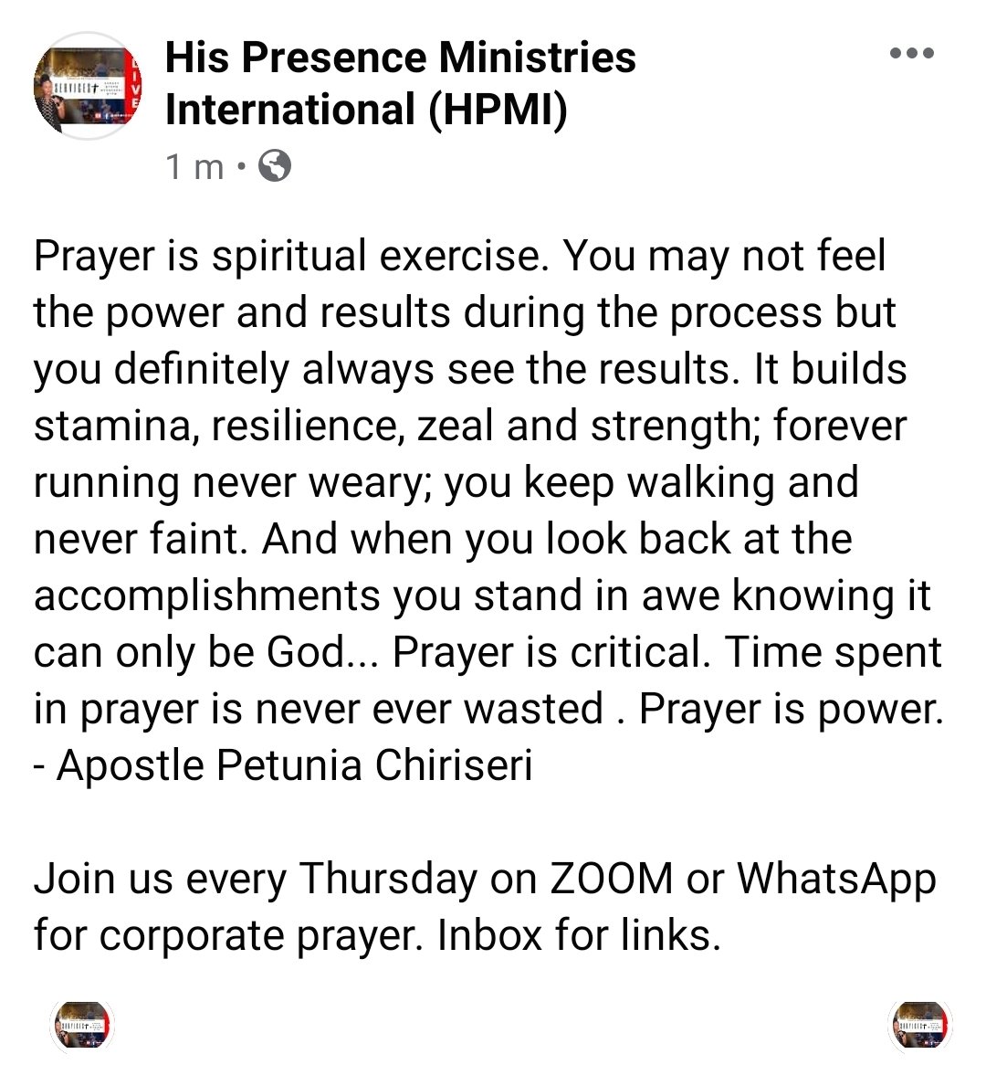I don't miss corporate prayer for anything. Dm for invitation links 🙏