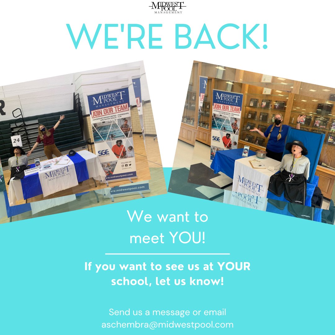 mpm_stl's tweet photo. Have you seen us at your school lately?

If not, we would love to add you to our list!

☀️Awesome Opportunities
☀️Have questions? We can answer them!
☀️Did we mention candy?

Message us or send your school name to aschembra@midwestpool.com and we will hopefully SEE YOU THERE!👏 https://t.co/edFsuvYXnc