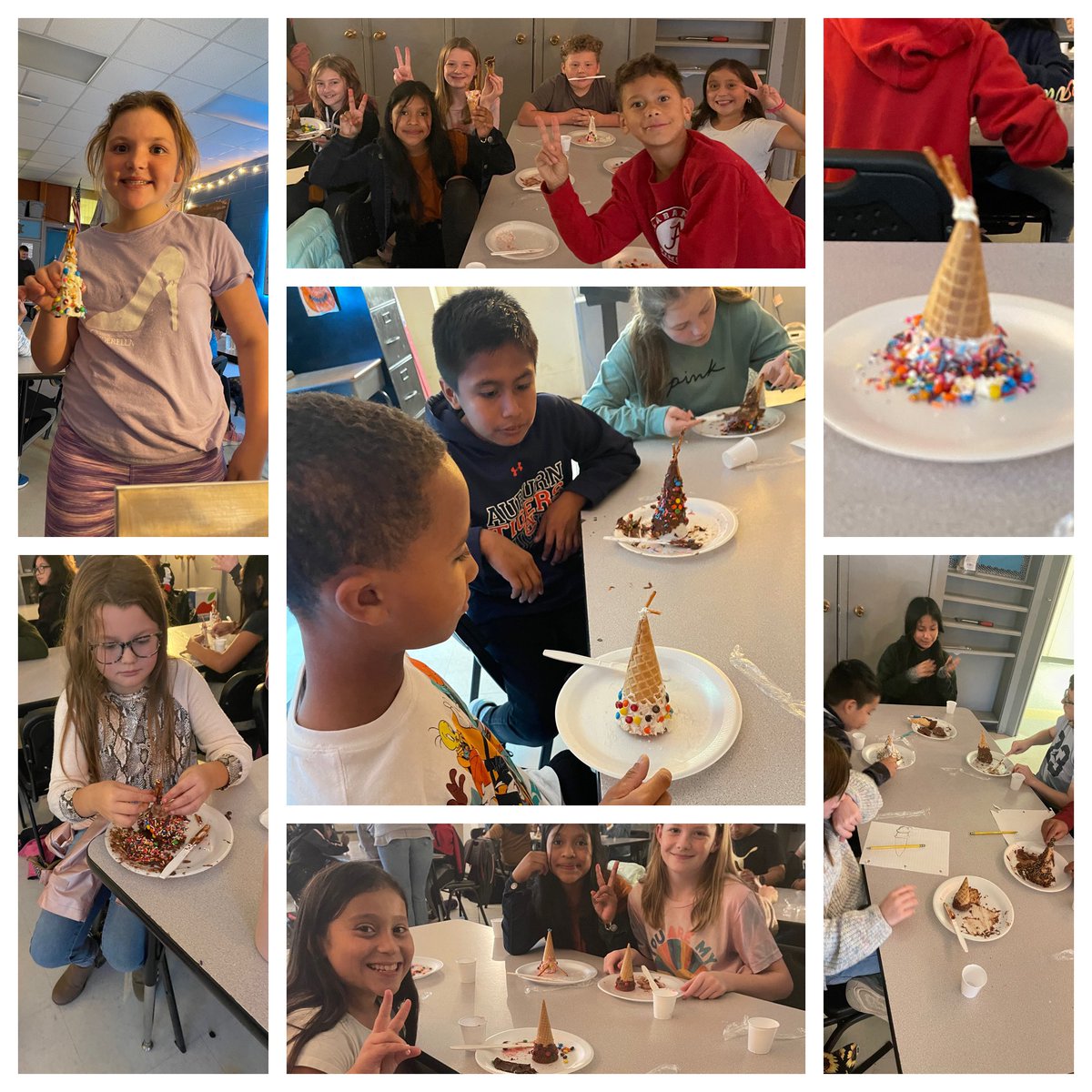 haley_coy's tweet photo. Wrapping up our Native American unit by making edible tipis! @AlbertvilleAIS https://t.co/t2FqUXwqbo