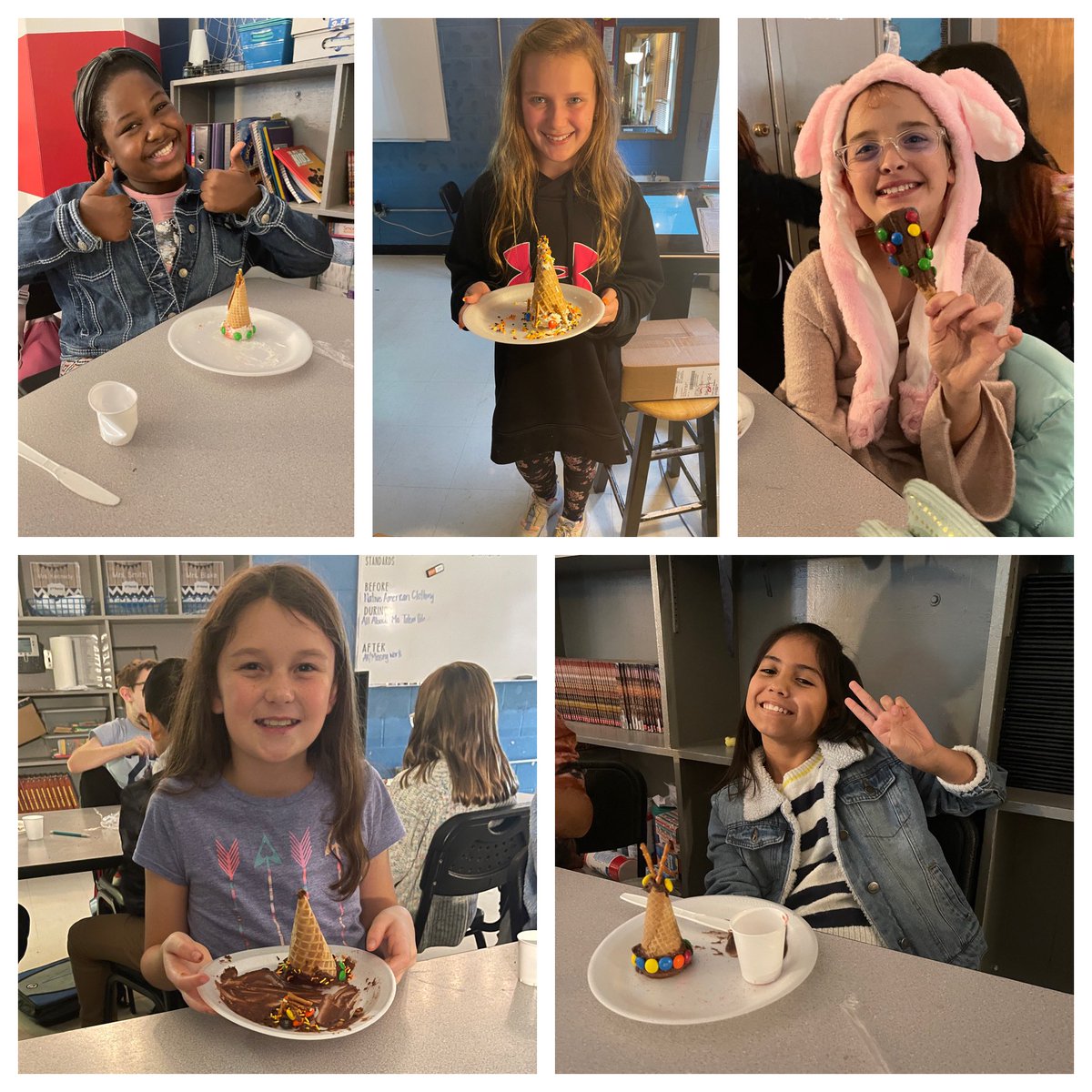 haley_coy's tweet photo. Wrapping up our Native American unit by making edible tipis! @AlbertvilleAIS https://t.co/t2FqUXwqbo