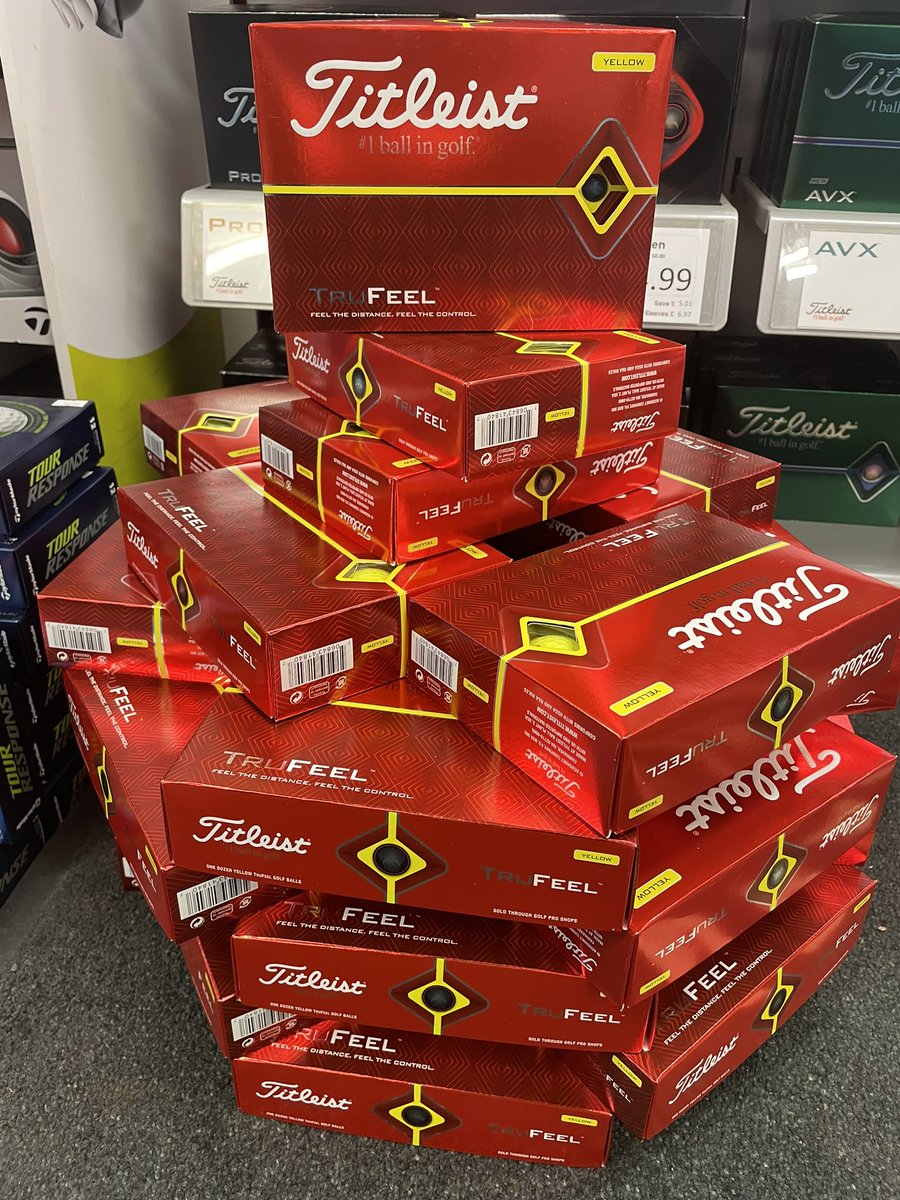 WragBarnProShop's tweet photo. The @TitleistEurope TruFeel Tree is up 🎄 We have a exclusive instore offer while stocks last of 1 Dozen for £20 or 2 Dozen for £35 Drop by here @WragBarn and grab some while you can! #golfballs #titleist #itsatitleist #teamtitleist #trufeel #xmas #balldeals #balls https://t.co/BxMsJriKzn