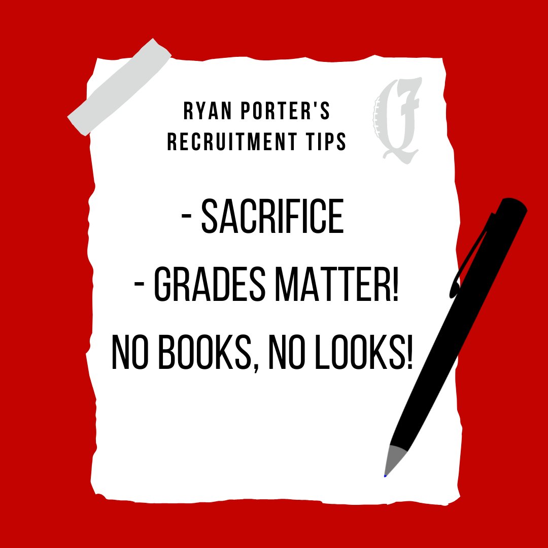 _quest7's tweet photo. A Quest For 7 Football Camp &amp; Competition coach &amp; co-founder, @QBCoach_Porter, shares a recruitment tip:

“Sacrifice. Grades matter! No books, no looks!”

#QuestFor7 #RecruitmentTip #Sacrifice #GradesMatter #NoBooks #NoLooks #FootballCamp #FootballCompetition #FootballSeaon https://t.co/gBLptRdCgt