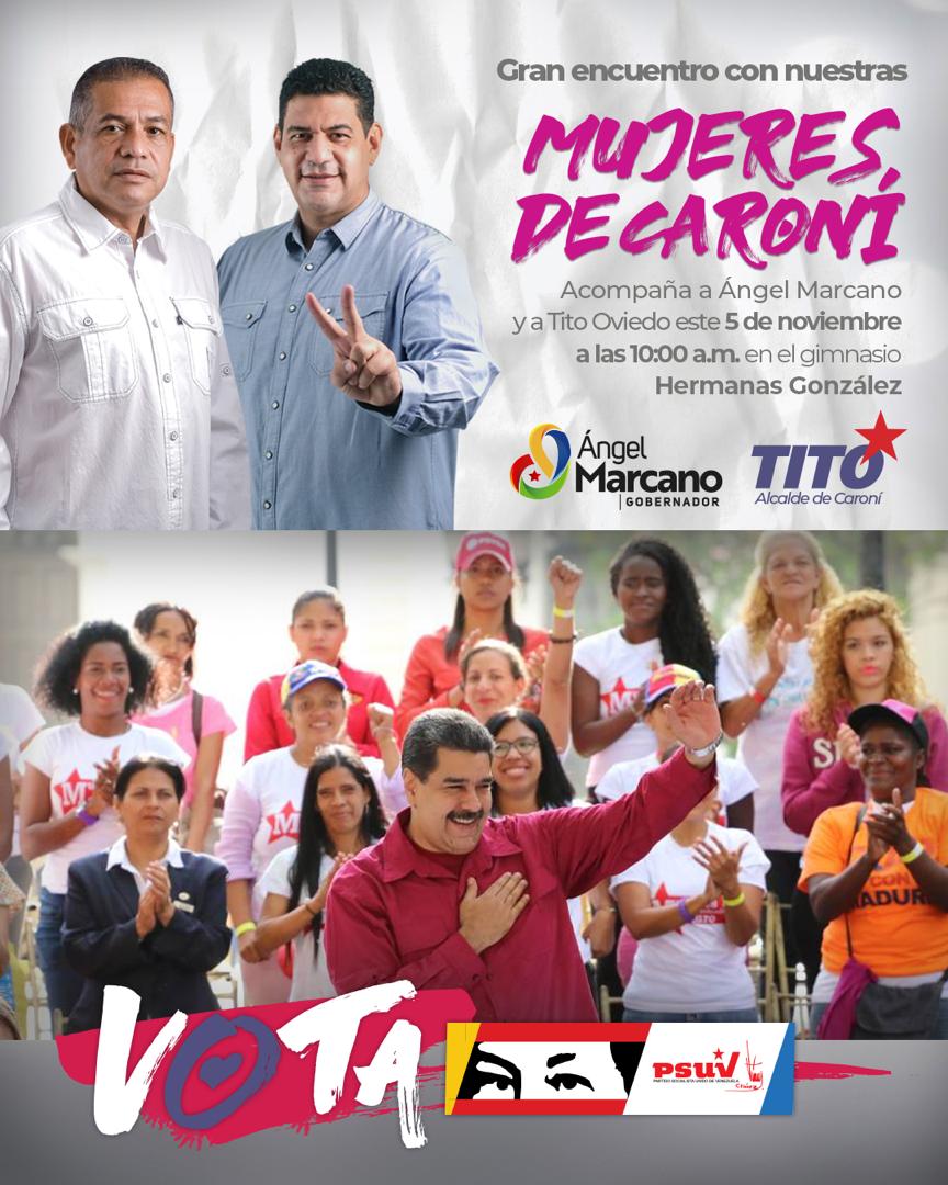OviedoPSUV's tweet photo. Vecina, tu voz es importante. Acompáñanos mañana en el gimnasio Hermanas González para este gran encuentro con las mujeres de Caroní junto a nuestro próximo Gobernador @amarcanopsuv.

#VenezuelaJusticiaSoberana
#VamosCiudadGuayana https://t.co/5BojtT5x6p