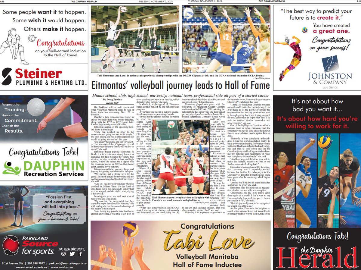 🗞ICYMI in this week's Dauphin Herald!🗞

🏐Congratulations Tabi!🏐