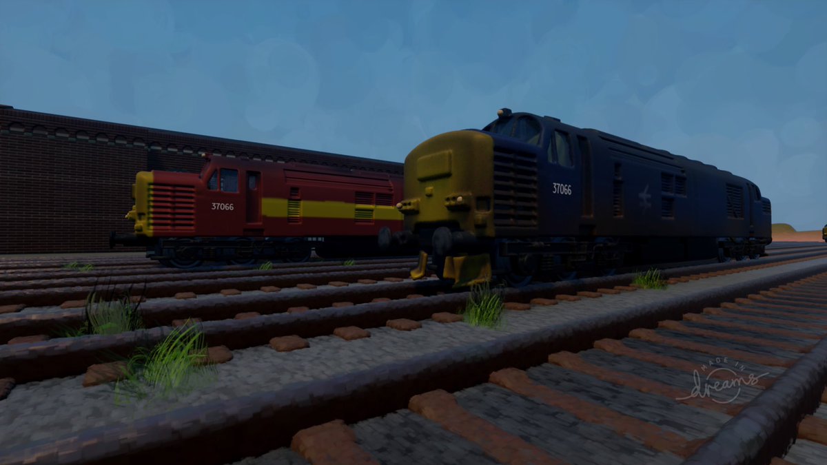 Two class 37s sleeping in the yard of my #MadeInDreams Railway, video to come soon of them running but for now time to build more of the actual railway! @Johnee_B <a href="/BeechCorp/">BeechCorp</a> <a href="/mediamolecule/">Media Molecule</a> <a href="/DHM4Life/">Dreams Have Meanings</a>