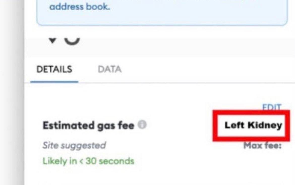 blockchainchick's tweet photo. $ETH fees are getting a little out of control… https://t.co/RBoZs9fB5a