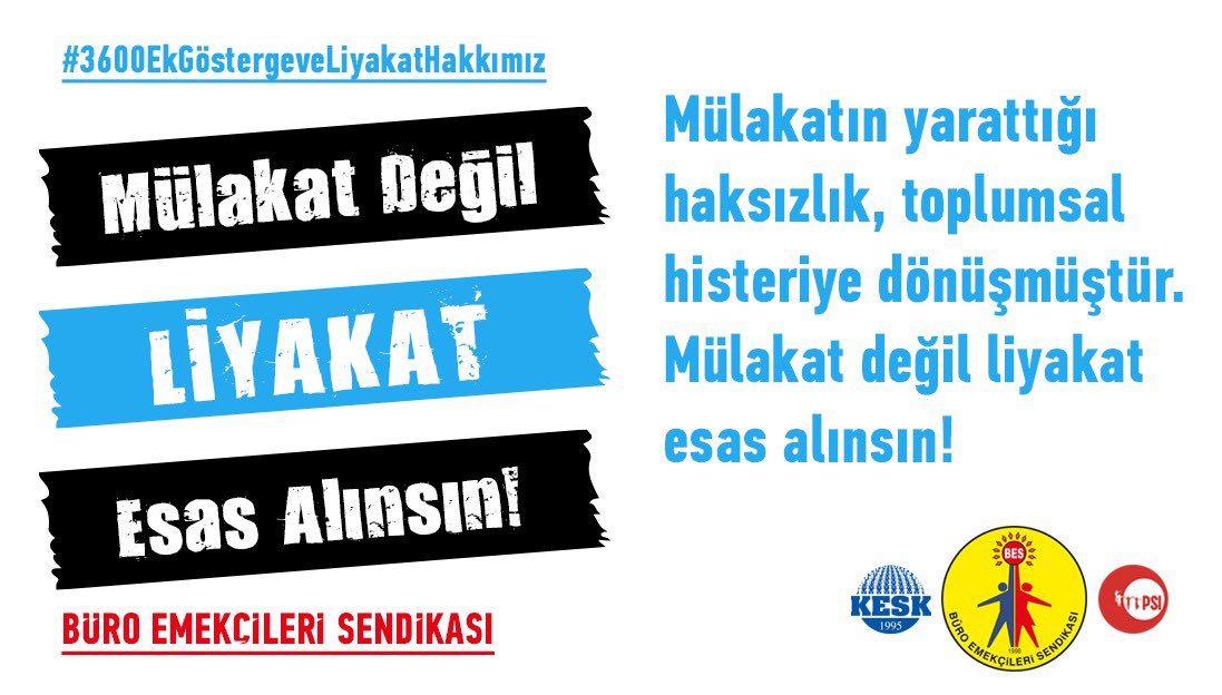 BTSGENELMERKEZ's tweet photo. #3600EkGöstergeveLiyakatHakkımız Görevde yükselmede liyakat esas alınsın!Haksızlıklara  son verilsin! https://t.co/yd7aqUCUOc