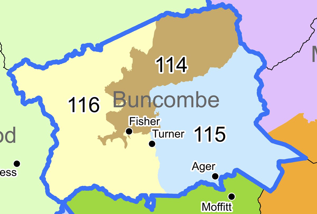 jrose_nc's tweet photo. Buncombe, we deserved fair House and Senate maps. We really did. But instead, we got extreme partisan gerrymanders.

The House map below is their best to create a Republican district, just like they did in the last round of redistricting. 

#ncpol #avlpol https://t.co/VSxoLHnO2N