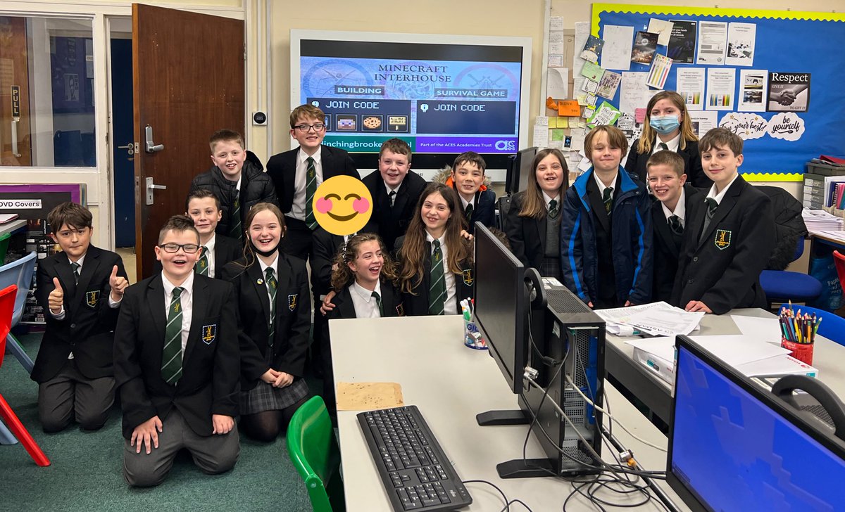 HBKYear7's tweet photo. Lots of excitement up in the Computing Department today for the the MineCraft @HbkHouses Interhouse event. 

A great turn and out and lots of fun had by all! https://t.co/t9JePwBgRp