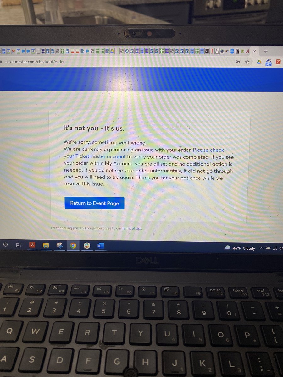 ImMrCrunk's tweet photo. @Ticketmaster here’s how my experience went. It sucked. FYI and I didn’t get my tickets because of your error and I’ve been trying to do this since 10am. https://t.co/XYkaAVJhcI