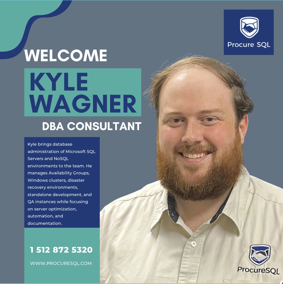 ProCureSQL's tweet photo. Hey #sqlfamily please say hello to our newest teammate, @dbWonderKid! https://t.co/mDk0P5LD4B