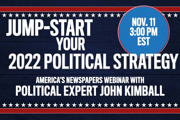 America's Newspapers (@newspapersorg) on Twitter photo It's not too early to start your planning for the 2022 mid-term elections. This free webinar from <a href="/newspapersorg/">America's Newspapers</a> and the John Kimball Group will help you plan your strategy. #politicaladvertising newspapers.org/webinar-jump-s… It's not too early to start your planning for the 2022 mid-term elections. This free webinar from <a href="/newspapersorg/">America's Newspapers</a> and the John Kimball Group will help you plan your strategy. #politicaladvertising newspapers.org/webinar-jump-s…