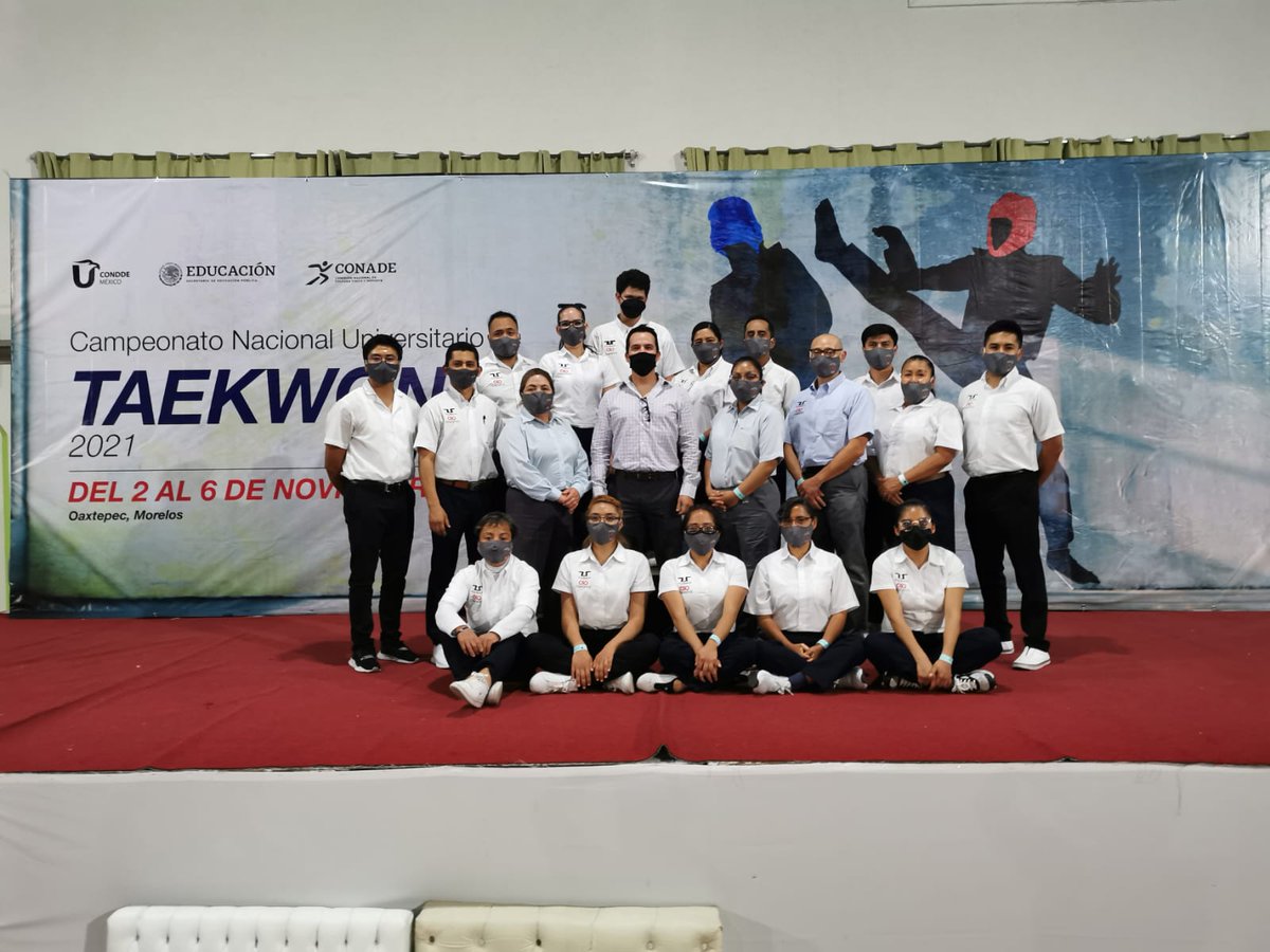 femextkdoficial's tweet photo. Los árbitros del CONAFT que participan en el Campeonato Nacional Universitario de #Taekwondo, organizado por el CONDE. #FMTKD https://t.co/FqHz8I87xf