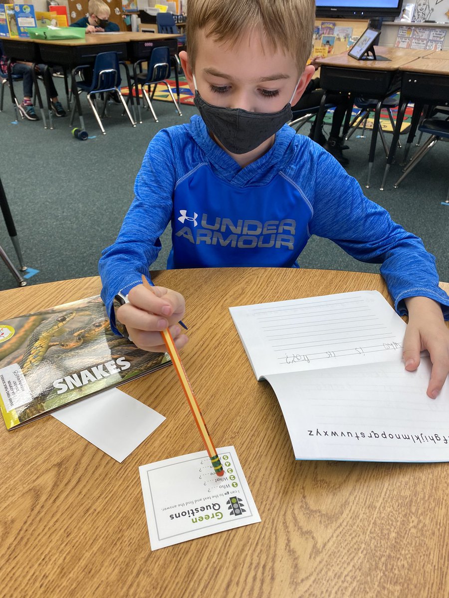 arielsandvik1's tweet photo. Writing questions that we can find the answers to in our text! #MakeADifference https://t.co/O5k8wp2TnS