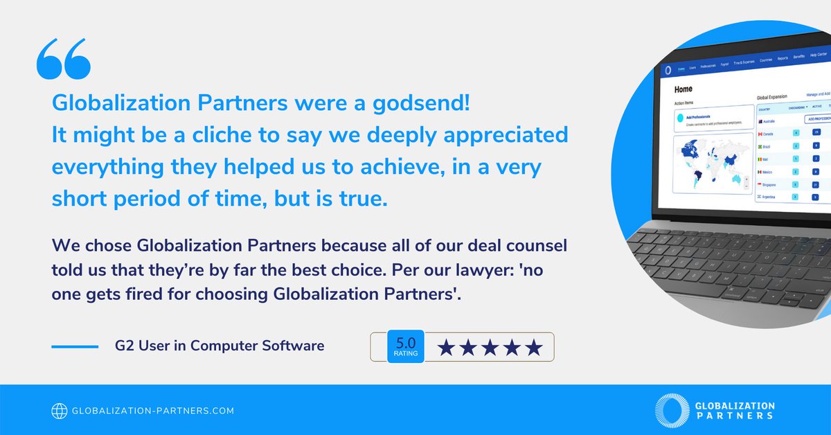 GlobalEOR's tweet photo. We help our customers #SucceedFaster with a great employee experience. Hear directly from one of our customers: https://t.co/orpdw6yfzb

#CustomerAppreciation #CustomerFeedback #CustomerSatisfaction #GlobalTeams https://t.co/WmaZU3Yliv